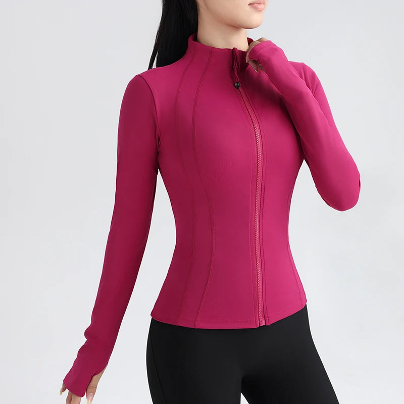 Women's Full Zip Yoga Jacket with Thumbholes