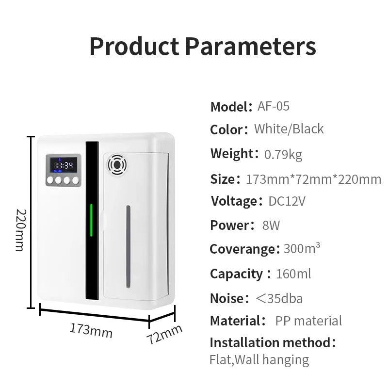 Bluetooth Scent Machine – 160ml Aroma Diffuser for Large Spaces