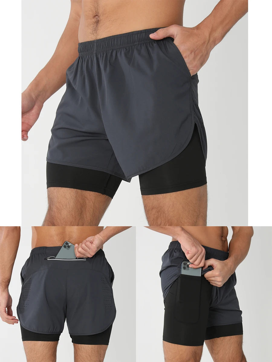 2025 Men's 2-in-1 Running Workout Shorts
