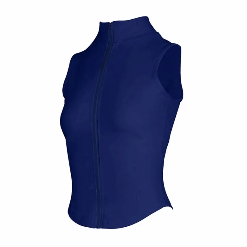 Aiithuug Women’s Athletic Zip-Up Vest – Sleeveless Workout Top