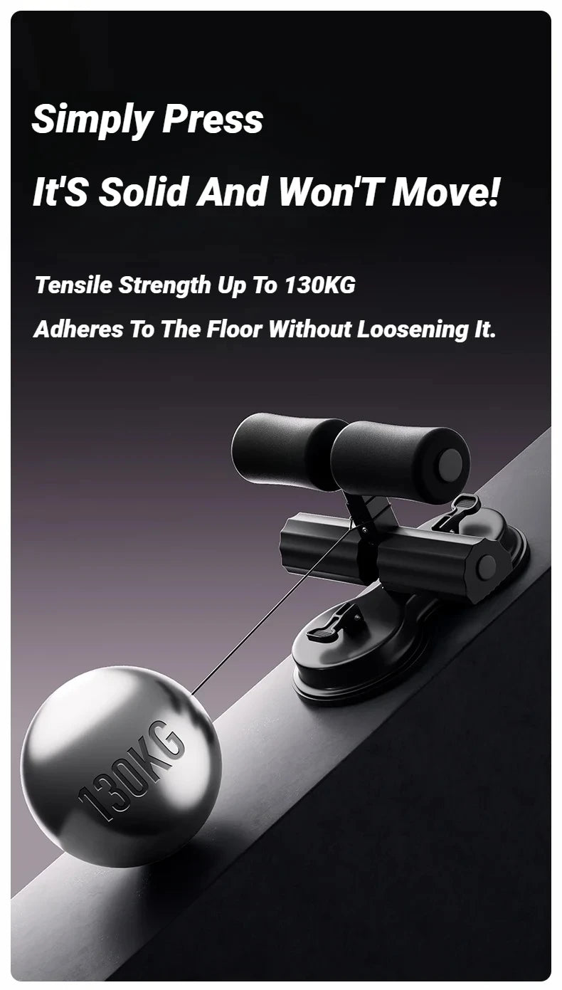 Adjustable Abdominal Sit-Up Equipment with Suction Cups & Ankle Support