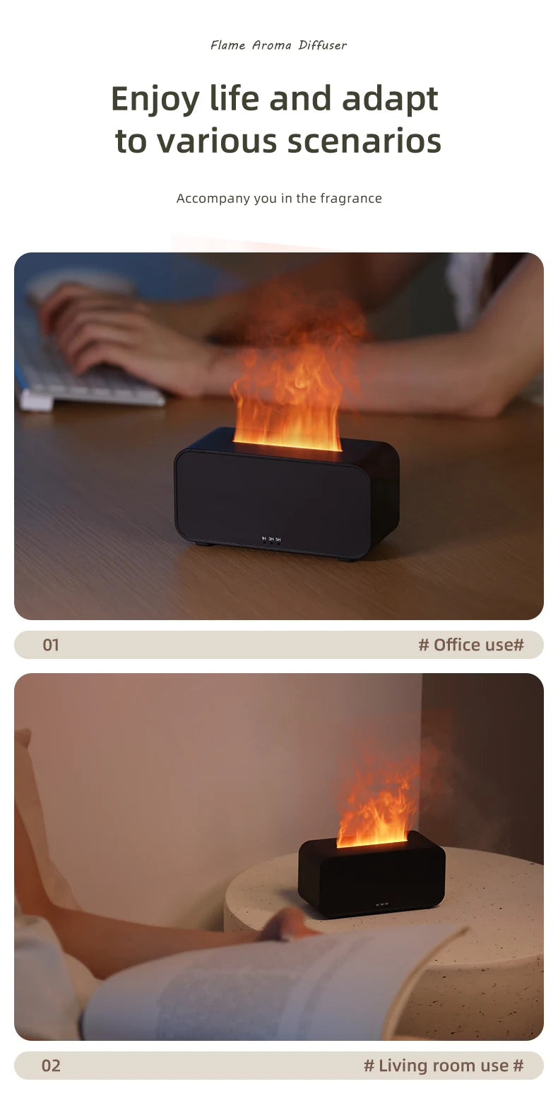 Mini Flame Aromatherapy Humidifier – LED Light & Perfume Diffuser