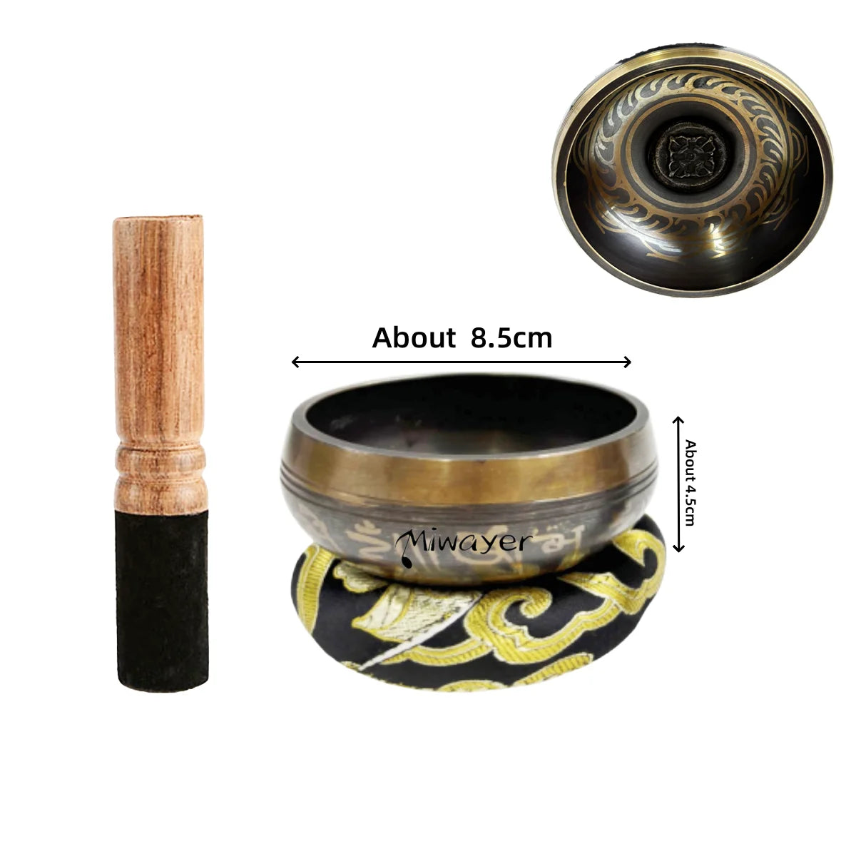Tibetan Singing Bowl Set for Meditation & Chakra Healing (8.5–20CM)