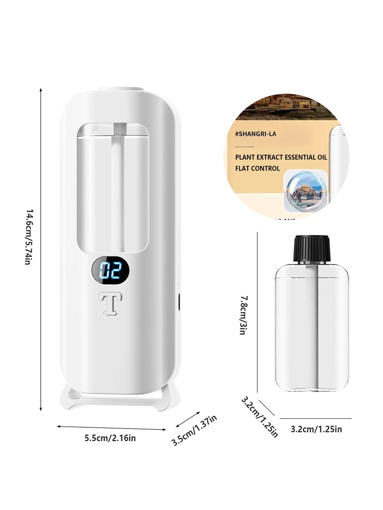 Automatic Aromatherapy Humidifier – Digital Display & LED Lights