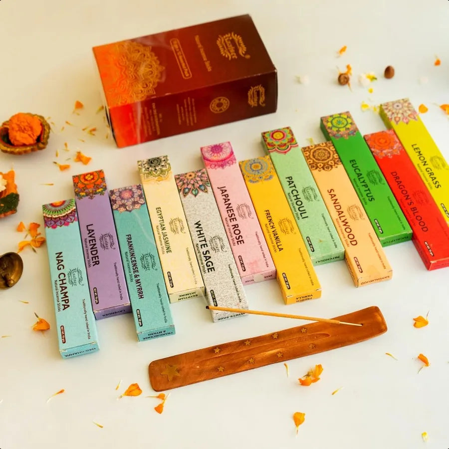 180g Assorted Organic Incense Sticks – Hand-Rolled & Chemical-Free