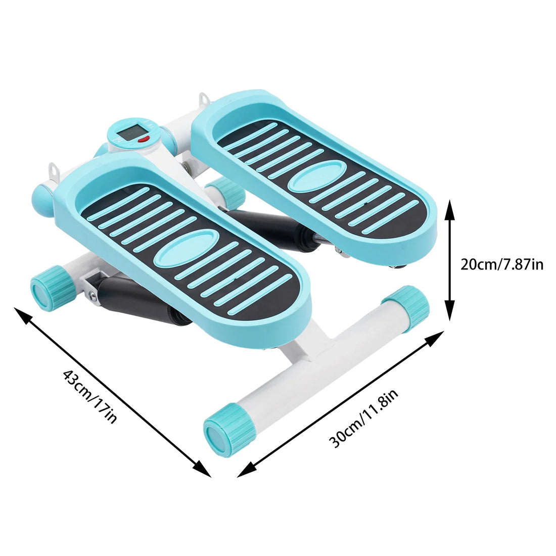 Portable Mini Fitness Stepper with Resistance Bands – Blue