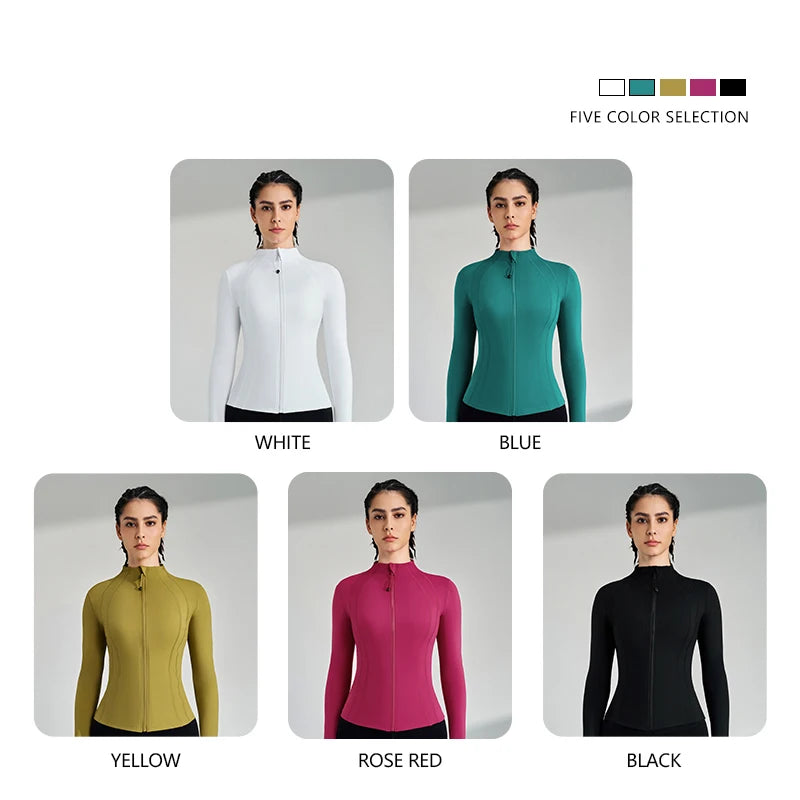 Women's Full Zip Yoga Jacket with Thumbholes