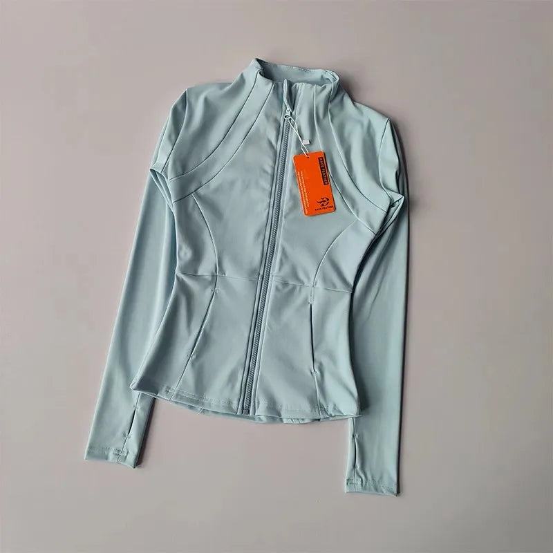 Women's Slim Fit Yoga Fitness Jacket – Quick-Dry Long Sleeve Sport Top